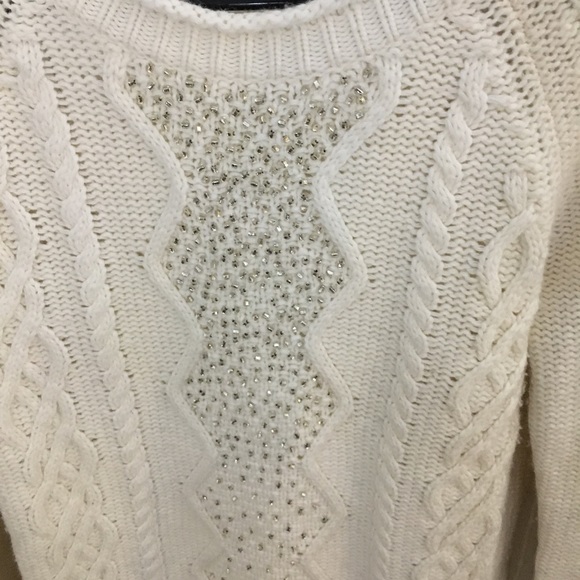 Loft White Beaded Sweater - Picture 2 of 3